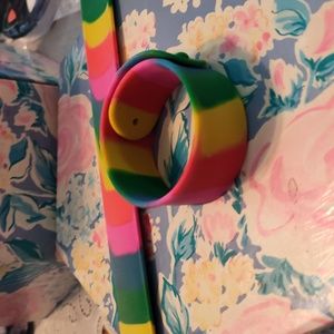 Two colorful slap bracelets